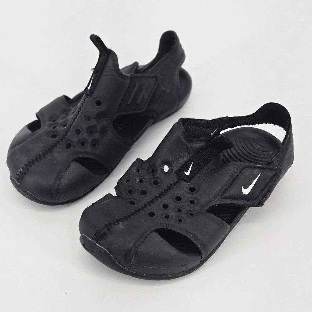 Nike Sunray Protect 2 TD Black Water Sandals Shoes 9C Toddler Kids Size 9 VGUC